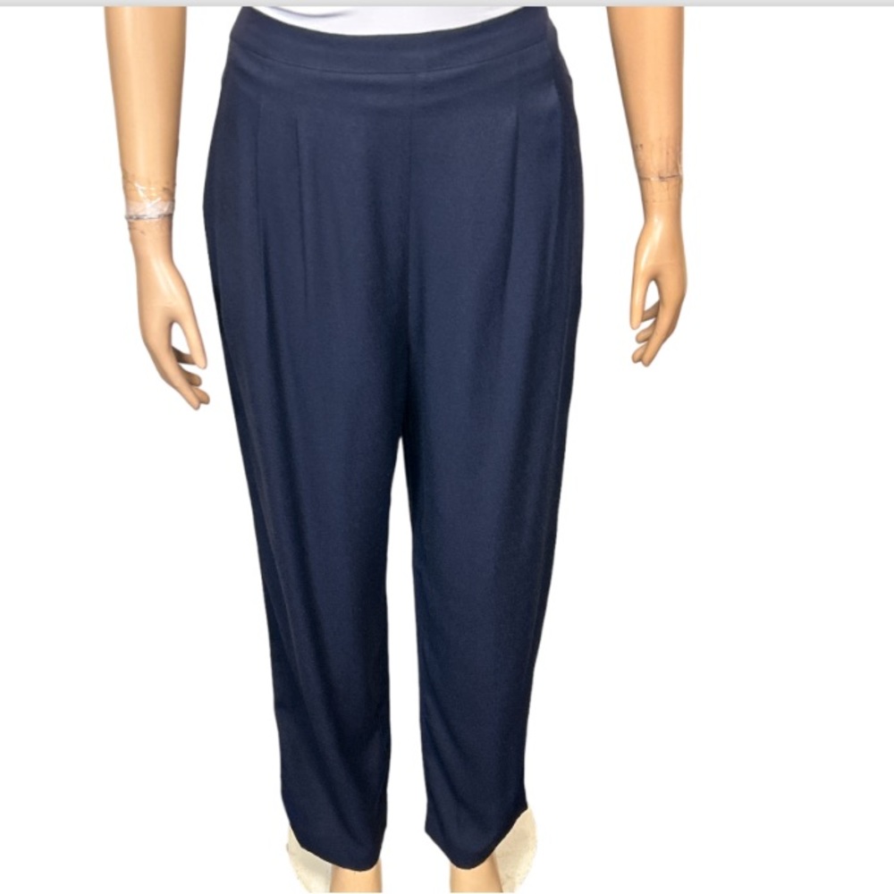 Vintage 80s Dani Max Trousers Pants Blue Navy high waist Pleated size 10